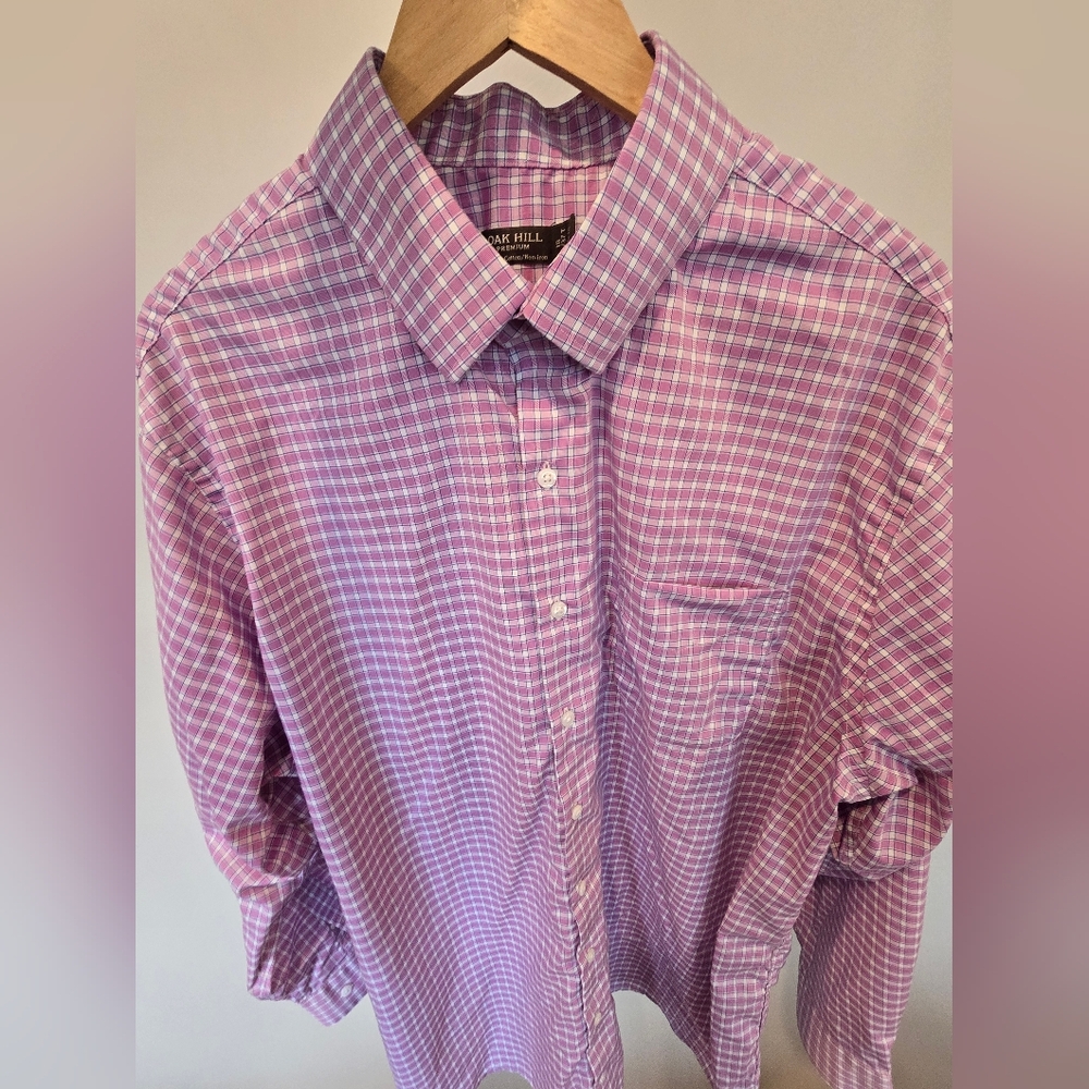 Men's Pink Plaid Dress Shirt